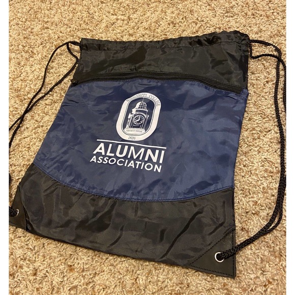 Mississippi College Drawstring Back Pack Licensed Navy Blue Alumni Association - Picture 1 of 10